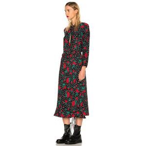 VETEMENTS Polka Dot Flower Dress long sleeve midi pockets